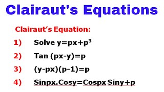 Clairauts Equation and ProblemsGeneral Solution of Clairauts Equation [upl. by Meela]