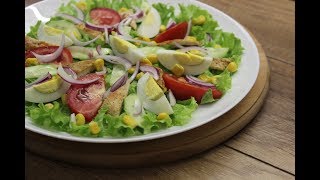 Pəhriz Salatı Dietik Salat Resepti  Mayonezsiz Salat  Diet Salad Recipe [upl. by Yssim926]