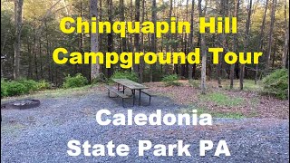 Chinquapin Hill Campground Tour Caledonia State Park PA [upl. by Etnaik528]