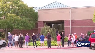 Early voting opens in Sedgwick County to large voter turnout [upl. by Ellirehs729]