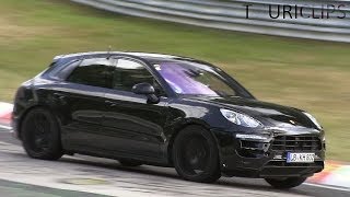 Porsche Macan Turbo S spied testing on the Nürburgring [upl. by Comras]