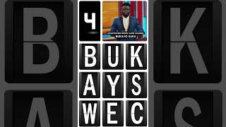 Can You Figure It Out Bukayo Saka Countdown Word Game [upl. by Brandise]