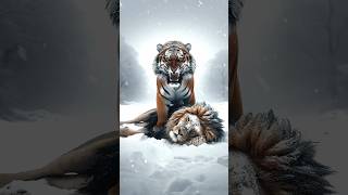 Lion vs Tiger  who Win  short lionvstiger aura viral popular trendingshorts [upl. by Nonek]