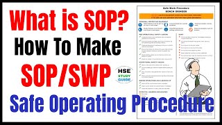 What Is SOP  How to Make SAFE OPERATING PROCEDURE  Safe Work Procedure SWP [upl. by Nnyloj]