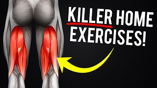 Hamstrings Workout At Home  5 Killer Exercises For Bigger And Stronger Hamstrings [upl. by Cima]