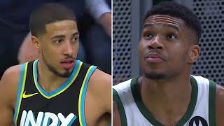 Tyrese Haliburtons Clutch 3 Spoils Giannis 54Point Game [upl. by Suoiluj]