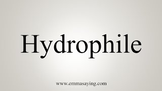 How To Say Hydrophile [upl. by Ellenrahc]