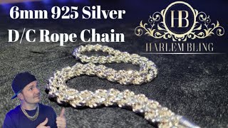 6mm Diamondcut Silver Rope Chain from Harlem Bling [upl. by Arlie]