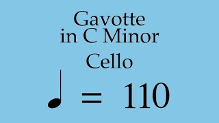 Suzuki Cello Book 3  Gavotte in C Minor  Piano Accompaniment  110 BPM [upl. by Ced]