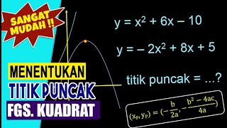 Cara MUDAH Menentukan Titik Puncak Pada Grafik Fungsi Kuadrat [upl. by Strang]