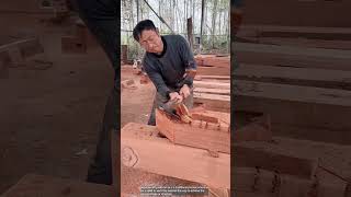 Machining of traditional wood crafts with an axe [upl. by Sileray882]