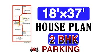 🏠 18 x 37 ghar ka naksha 18 x 37 house design modern house plan buildmyhome [upl. by Haramat]