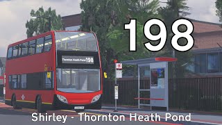 Wheel Driving Croydon Transport Simulator Route 198 Shirley  Thornton Heath Pond  Enviro 400 [upl. by Arreyt]