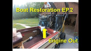 Volvo B20 Engine Removal  Boat Rehab  EP2 [upl. by Ahseuqal]