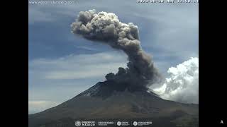 August 20 2023  Eruption  Popocatepetl Volcano Mexico  1245 MDT [upl. by Selbbep651]