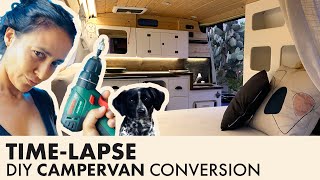 DIY Campervan Conversion VW T4 Full timelapse [upl. by Jopa]