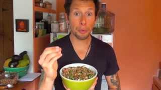 Sprouted Quinoa Tabouli Salad Vegan Raw Food Recipe [upl. by Cyrano225]