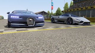 SSC Tuatara vs Bugatti Chiron at Monza Full Course [upl. by Eelrebmyk]