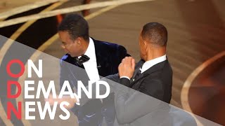 Will Smith SMACKS Chris Rock At The Oscars 2022 [upl. by Shepp879]