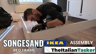 IKEA SONGESAND BED FRAME  ASSEMBLY [upl. by Aerdnu]