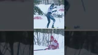 Russian skiers Alexander Bolshunov and Sergej Ustiugov crashes and fights russian skiing [upl. by Ettennyl400]