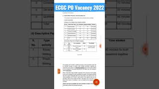 ECGC PO 2022 Notification  ECGC PO Salary Syllabus Exam Pattern shorts [upl. by Keri137]