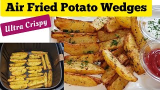 BEST AIR FRYER POTATO WEDGES Healthy Ultra Crispy Air Fried Potatoes Snacks [upl. by Shelbi]