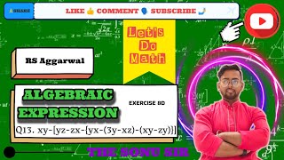 Q13 How to solve the Algebraic Expression Exercise 8d part 5 [upl. by Pol]