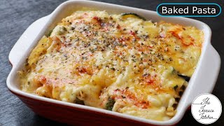 Cheesy Baked Vegetable Pasta without Oven  Baked Pasta with White Sauce  The Terrace Kitchen [upl. by Amarette]