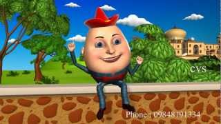 Humpty Dumpty  3D Animation English Nursery Rhyme songs For Children with Lyrics [upl. by Eelyak]