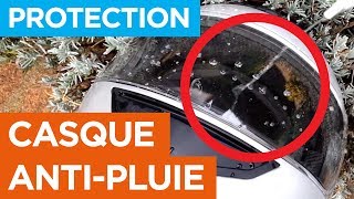 Démo PROTECTION ANTIPLUIE pour CASQUE MOTO pour VISIBILITÉ et SÉCURITÉ [upl. by Haidabej82]