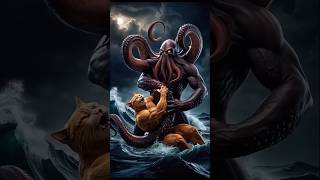 Dad Cat saved his son from Octopus 🙀 cat catsoftiktok shortsfeed trendingshorts viralshorts [upl. by Aihsek]