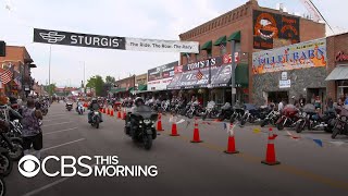 Thousands of bikers attend Sturgis Motorcycle Rally despite COVID19 surge [upl. by Zuckerman]