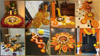 Latest Diwali Decoration Ideas With FlowersMarigold Garland Decoration Ideas For Diwali [upl. by Ainar359]