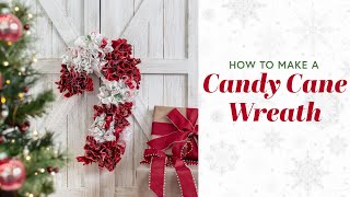 How to Make a Candy Cane Wreath  a Shabby Fabrics Tutorial [upl. by Yrral38]