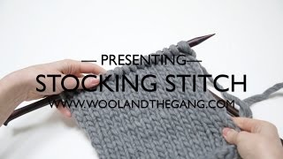 How to Knit the Stockinette  Stocking Stitch with Wool and the Gang [upl. by Adelric]