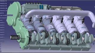 Opposed piston 2 stroke diesel engine animation Junkers Jumo 205 concept [upl. by Aketal]