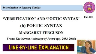 Versification and Poetic Syntax b Poetic Syntax Margaret Ferguson The Norton Anthology of Poetry [upl. by Helmut]