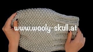 Strickmütze  Beanie Rippmuster Perlmuster english subtitles [upl. by Kerin]