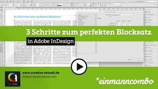 In 3 Schritten zum perfekten Blocksatz in Adobe InDesign [upl. by Hylton]