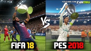 FIFA 18 vs PES 2018  UEFA Champions League Final Comparison [upl. by Sackman]