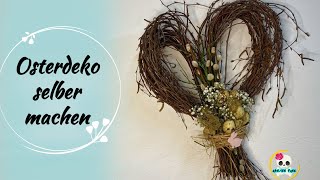 DIY  OSTERKRANZ zum aufhängen  Osterdeko selber machen  Osterdeko Hauseingang [upl. by Asseneg83]