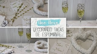 Decorando taças de espumante  DIY Ano Novo  Unique Home [upl. by Seto]