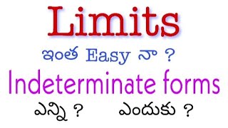 Limits in Telugu  Indeterminate Forms  Root Maths Academy [upl. by Venterea486]