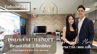 4K HOME TOURS  euHabitat  Superb 3 Bedder With Landscape Living amp Dining For Sale  D14 Eunos [upl. by Neyud]