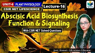 ABSCISIC ACID BIOSYNTHESIS ABA SIGNALING AND FUNCTION PHYTOHORMONE PART16CSIR NET [upl. by Scoville687]