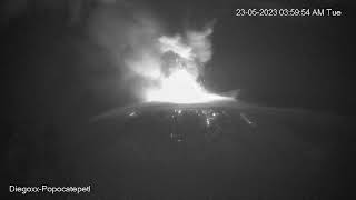 Gran Actividad Continua Volcan Popocatepetl 23 De Mayo De 2023 [upl. by Johnson]