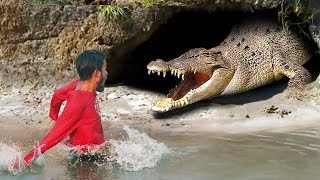 Crocodile Attack Man in Water  Crocodile attack Man  crocodile attack stories part 3 [upl. by Repsihw]