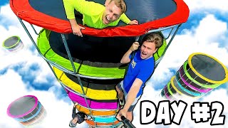 LAST TO LEAVE GIANT TRAMPOLINE TOWER WINS deleted video [upl. by Vanzant]