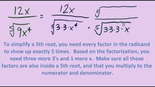 Rationalizing the Denominator for a 5th root [upl. by Ribal886]